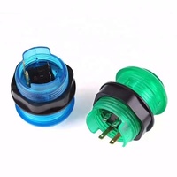 Boutons poussoirs transparents en plastique de 28 mm pour borne d'arcade, éclairés, avec micro-interrupteur intégré, LED 5V/12V personnalisable pour machines de jeu d'arcade
