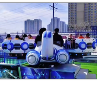 Manège d'occasion UFO Flying Car à 13 places sur rail coulissant, équipement de parc d'attractions remis à neuf