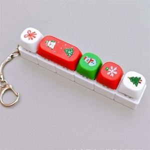 Juguetes antiestrés de plástico con impresión UV al por mayor, con diseño navideño, tipo teclado de botones, para colgantes de bolso - Product Image 2