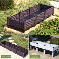 Vente chaude Maison Jardin Intérieur Extérieur Balcon Légumes En Plastique Rectangulaire Surélevé Jardin Lit Planteur Boîte
