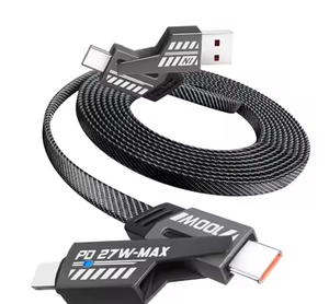 Jaket TPE 1m kabel Data pengisi daya cepat, kabel Data bahan Aloi seng kepang nilon untuk perangkat elektronik bergaransi 12 bulan USB tipe-c - Product Image 2