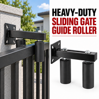 Rouleau de guidage pour portail coulissant, support en L réglable robuste, rouleaux en nylon UHMW, acier thermolaqué noir, vente en gros OEM
