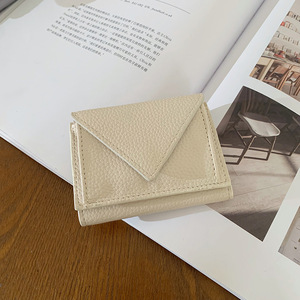 Women's New Lychee Patterned <strong>Mini</strong> Card Wallet with RFID Contrast Color Change Three-fold Buckle and Card Clip - Product Image 2