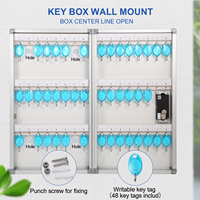 Armoire de gestion des clés murale en alliage d'aluminium Glosen AM9048 avec serrure et 48 étiquettes pour une utilisation dans les hôpitaux, les écoles, etc.