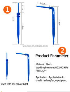 Sistema di irrigazione <span class=keywords><strong>a</strong></span> <span class=keywords><strong>goccia</strong></span> <span class=keywords><strong>per</strong></span> serre e giardini con freccia in plastica, gocciolatore <span class=keywords><strong>a</strong></span> gomito curvo <span class=keywords><strong>per</strong></span> irrigazione mirtilli - Product Image 3
