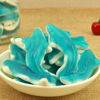 Bonbons halal OEM enrobés de sucre bonbons gommeux bonbon en forme d'animal en forme de poisson
