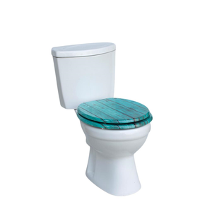 Siège de toilette <span class=keywords><strong>vintage</strong></span> en MDF imitation bois, couvercle de toilette imprimé turquoise, siège de toilette à fermeture lente avec noyau en bois pour la maison - Product Image 6