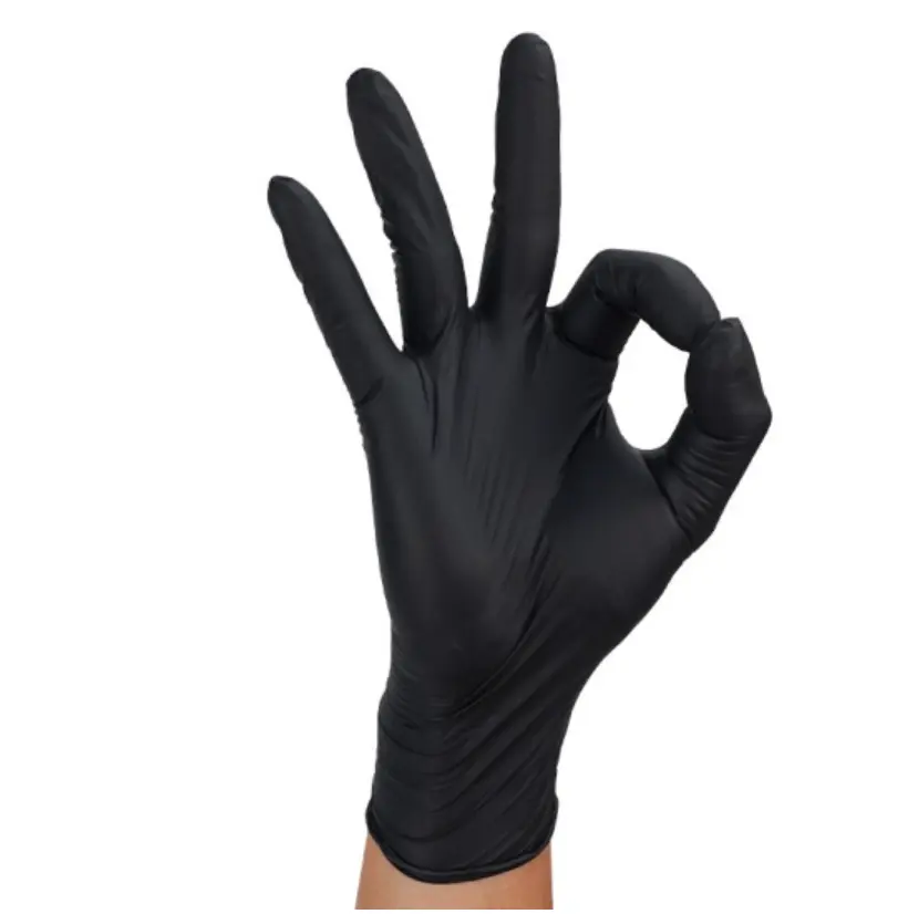 wholesale latex free powder free black esd nitrile Guantes de gloves disposable black nitrile gloves