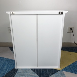 Armoire en bois avec 2 portes et étagères réglables au-dessus des toilettes, gain de place, armoire de rangement, armoire murale de salle de bain - Product Image 2