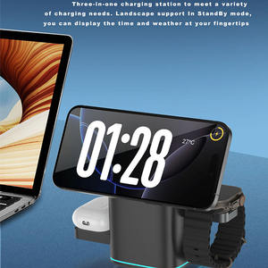 Base de Carga Magnética 2025 para iPhone 16 15 14 13 12 Pro Max Samsung <span class=keywords><strong>Xiaomi</strong></span> 30W 3 en 1 con Rotación Automática Táctil Inalámbrica - Product Image 2