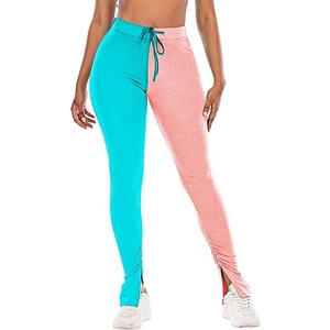 Cintura entallada azul y rosa alta calidad de las mujeres casuales populares apilado Pantalones - Product Image 5