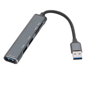 Toptan yüksek kalite alüminyum alaşım USB3.0 usb 3.0x1 usb2.0x3 TF usb kart okuyucu HUB adaptörü