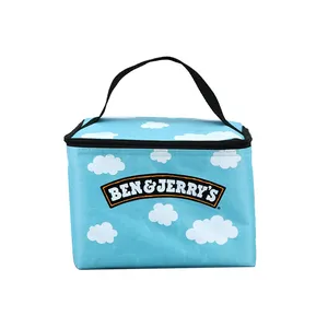 China Supplier Custom Print Waterproof Non woven Custom Logo Large Picnic Aluminium Foil Thermal Ice Insulated Lunch Cooler Bag