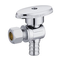 Robinet à bille KLOE 1/2 " à raccord rapide x 3/8 " DE, manuel, 1/4 de tour, en laiton chromé, pour plomberie, certifié CUPC NSF, sans plomb
