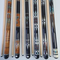 Queues de billard Jassinry Carom avec motifs arc-en-ciel, 142 cm + embout de 12 mm, queues à 3 coussins, joint radial, bois d'érable dur