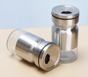 <span class=keywords><strong>Bouteille</strong></span> à épices en verre en acier inoxydable en forme de <span class=keywords><strong>sablier</strong></span>, récipient de stockage de sel et de poivre pour la cuisine, flacon à compartiments pour assaisonnements - Product Image 6