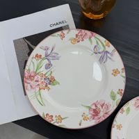 Service de vaisselle de luxe vintage en porcelaine, compatible micro-ondes, pour mariages, fêtes et événements, décoration de table