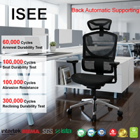 Chaise de bureau ergonomique moderne en maille pour manager, inclinable, accoudoirs à commande filaire 4D, pivotante, vérin à gaz classe IV, verrouillage d'inclinaison, pour bureau à domicile, certifiée BIFMA