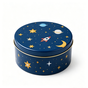 Personalized Round <b>Tin</b> Box Custom Logo Metal Candy <b>Tin</b> Container with Hinged Lid <b>Tin</b> Case for Mints Cookies <b>Candle</b> Packaging - Product Image 1