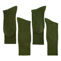 Chaussettes de randonnée en coton pour hommes, épaisses, résistantes à l'usure, respirantes, pour l'entraînement en plein air, couleur vert armée