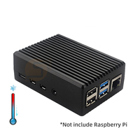 Caja de Aleación de Aluminio para Raspberry Pi 4, Carcasa Metálica Negra, Caja de Refrigeración Pasiva para Raspberry Pi 4 Modelo B