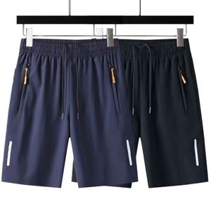 Shorts d'été décontractés pour hommes, taille élastique, en soie glacée, pour affaires, loisirs, plage, sport, coupe ample, séchage rapide, confortables et légers - Product Image 3