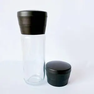 Wholesale Ceramic Core Disposable Pepper Spice Grinder Black Cap With Glass Salt Bottle