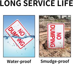 Panneau de signalisation flexible en aluminium Securun - Interdiction de déversement - Avertissement pour usage intérieur/extérieur - Durable et antirouille - Product Image 3