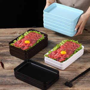 Plato Rectangular de Melamina Imitación Porcelana para Hot Pot, con Diseño de Montaña y Brisa Montañesa, de Mountain Factory, con Diseño de Res y Leche - Product Image 4