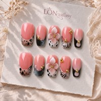 Ongles à presser en acrylique faits main, courbes carrées 2.0, personnalisés ODM, couverture complète PMMA, incrustation émail 3D, 10 pièces