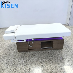 Kisen Electric 4 Motor Lift Beauty Bed With <b>Remote</b> <b>Control</b> LED Light Adjustable Armrests Heated Option <b>Control</b> <b>Storage</b> - Product Image 6