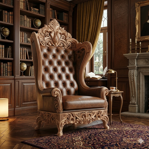 Sofá Individual de Lujo de Inspiración Real con Estructura de Madera Sólida y Cojines Afelpados para Salas de Estar Elegantes - Product Image 3