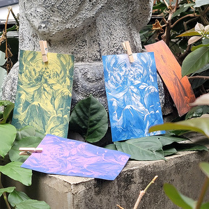 Nouveau Kit de Matériaux Artisanaux DIY pour Impression Solaire, Papier Cyanotype Couleur A6, pour Décoration Rétro, avec Film Religieux pour Impression Solaire - Product Image 2