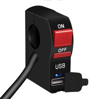 Chargeur USB pour moto 12V avec interrupteur