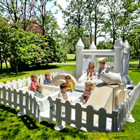 Château gonflable blanc, équipement de jeux gonflables avec fosse à balles pour les jeux d'enfants, les fêtes et les centres commerciaux