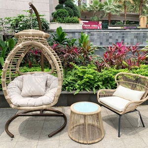 Sillón Colgante Individual Moderno de Ratán, con Cesta, Resistente a los Rayos UV, Estructura de Aluminio con Recubrimiento en Polvo, Cojín para Uso en Exteriores, Patio - Product Image 6