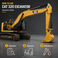 Excavatrice CAT 320D2 d'occasion fiable, capacité de godet de 20 tonnes, pelle Caterpillar 320D2 d'occasion pour travaux routiers