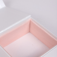 Boîte à bijoux SUNNY PACK avec logo personnalisé, fermeture magnétique blanche, insert en velours rose, boîte d'emballage pour colliers en gros