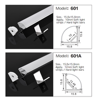 Perfil de aluminio LED en forma de V DGLUX, canal de luz lineal triangular con difusor de PC para tiras de luces LED de 10 mm