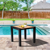 Table basse de jardin d'extérieur au design minimaliste Table à manger carrée en teck pour terrasse et mobilier de jardin