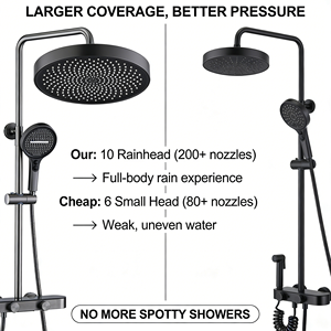 Ensembles de douches à main et robinets de salle de bain de luxe modernes, douche à effet pluie, mitigeur de douche - Product Image 3