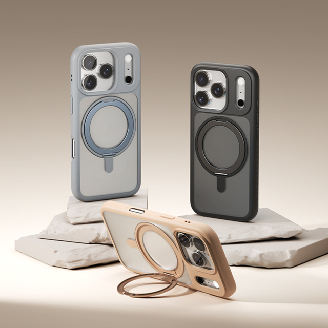 ROCK Rotating Series Guard Touch Wireless Charging Protection Case with Stand for Iphone 17 Series