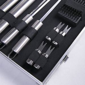 Stainless Steel <b>BBQ</b> Tool Set 43 X 24 X 8 Cm Durable Portable Grilling Kit With Knife Fork Spatula Clamp Brush - Product Image 3