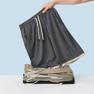 Custom <b>Men's</b> Summer Sporty 100% Cotton Sweat <b>Shorts</b> Plus Size Casual Runners' Board <b>Shorts</b> Embroidered Knitted Elastic Waist - Product Image 1