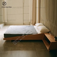 Cama Baja Tatami de Madera Maciza de Roble, Estilo Nórdico Japonés Moderno y Sencillo, Tipo Flotante para Alojamiento