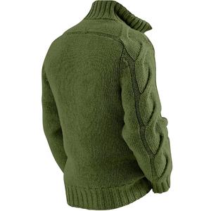Cárdigan acanalado para <span class=keywords><strong>hombre</strong></span>, suéteres, chaqueta con doble cremallera, abrigo de invierno de punto trenzado, prendas de punto cálidas, trajes de otoño, suéter de <span class=keywords><strong>cuello</strong></span> <span class=keywords><strong>alto</strong></span> - Product Image 4