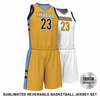 Maillot de basketball réversible personnalisé en maille sublimée 180 GSM, double face, pour équipes universitaires, 100 % polyester, vente en gros