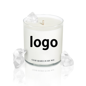 Bougie parfumée de luxe, huile de cire de soja parfumé, breloque privée infusé de cristaux, Logo personnalisé - Product Image 5