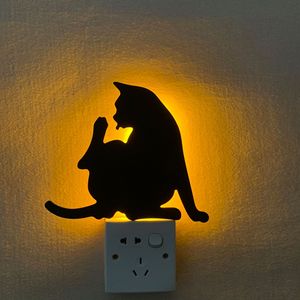 Custom LED <span class=keywords><strong>luna</strong></span> gatto segno di luce simpatico animale cartone animato corpo induzione parete decorazione per camera da letto negozio e festa per bambini regalo - Product Image 5