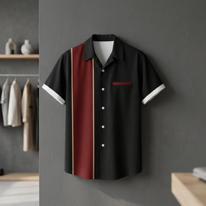 Modern Color Contrast <b>Half</b> Sleeve <b>Shirt</b> With Elegant Panel Design And Comfortable Casual Look - Product Image 5